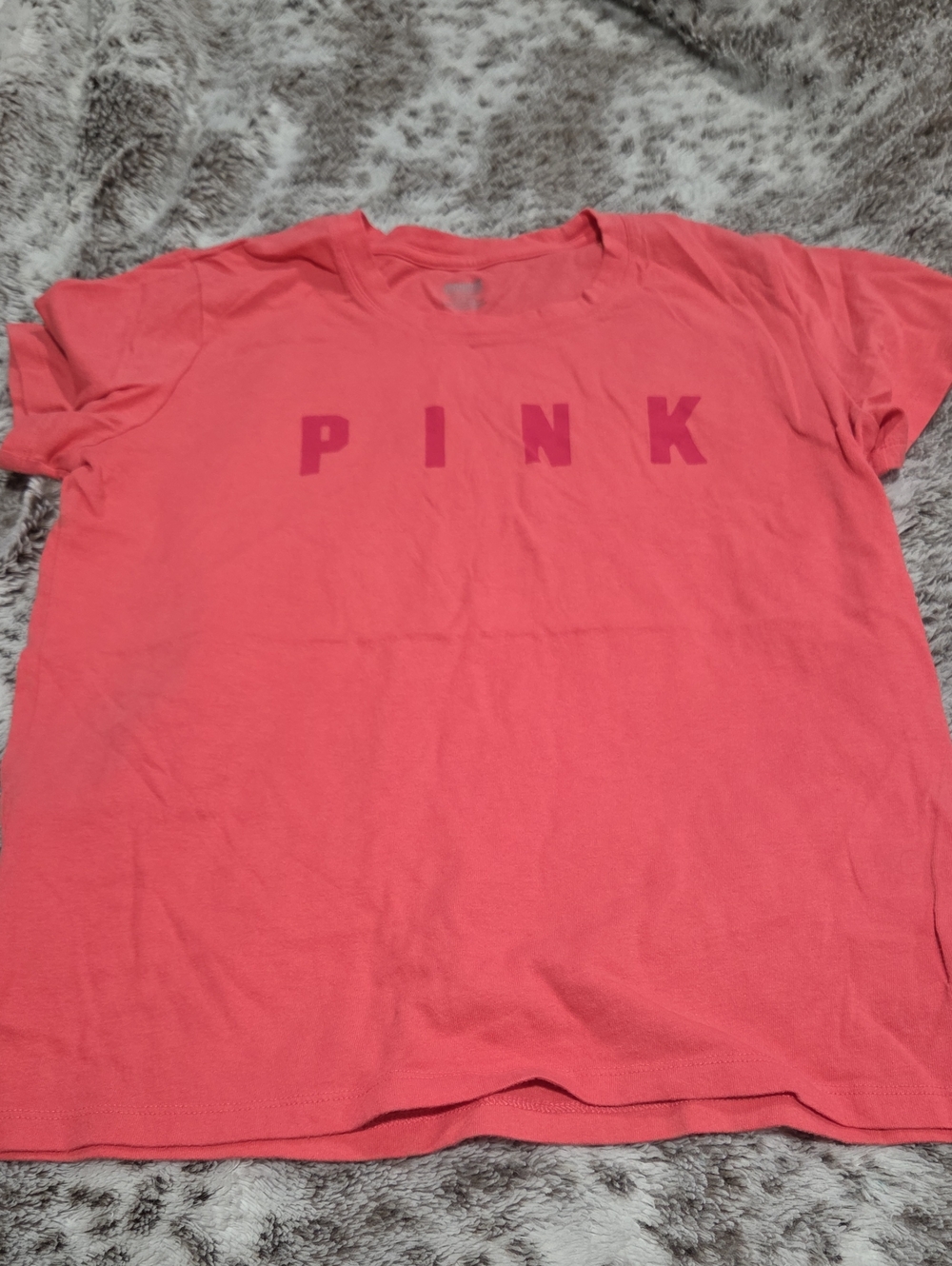 PINK Victoria's Secret Short Sleeve Crewneck Tee - Coral Pink